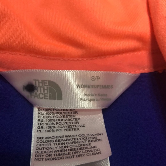 TheNorthFace midnight blue/neon orange zipuphoodie - Picture 3 of 7